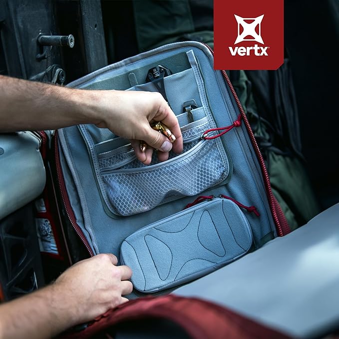 Vertx Admin Organizer Multi Pocket for Backpack Bag Organization Hook and Loop Attachment Grey - One Size