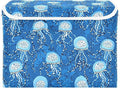 Storage Cube with Lid Octopus Blue Print 16.5×12.6×11.8 IN 1 Pack Collapsible Large Capacity Foldable Storage Basket Bin Organizer