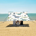 ALAZA Cactus Grass Dinosaur Pattern Beach Tent Sun Shelter Portable Canopy Sunshade for Outdoor Camping Picnics Backyard Fun 10x9 ft