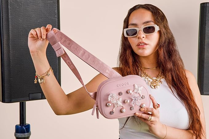 Crocs Classic Belt Waist Bag Customizable Fanny Pack Personalize with Jibbitz Charms Powder Pink One Size