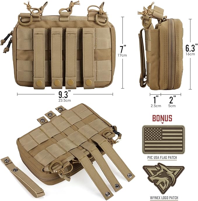 WYNEX Tactical Mag Admin Pouch 2 Pack Shoulder Strap Pad for Vest Carrier Molle Utility Tool Pouch Medical EMT Organizer Backpack Strap Cushion Pads