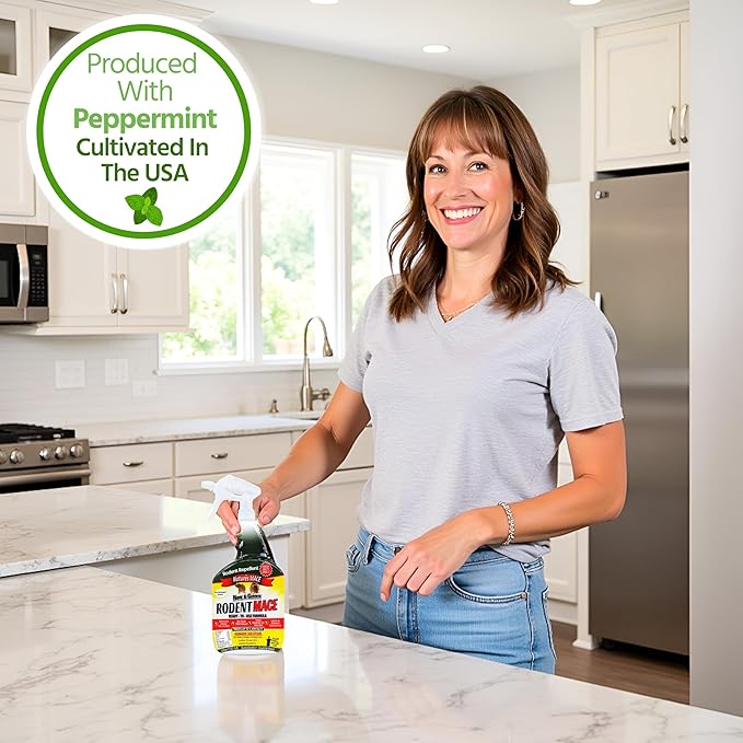 Nature’s MACE Rodent Repellent 1 Gal Concentrate Covers 87000 Sq Ft Rodent Repellent Outdoor Keep Rodents Out of Home Garage Attic Peppermint Spray Blend for Rodents Safe Around Kids &amp Pets