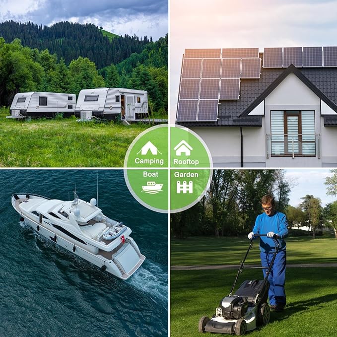 Solar Panel Kit 25W 12V Monocrystalline Battery Maintainer with10A Solar Charge Controller and Extension Cable with Battery Clips O-Ring Terminal for RV Trailer Boat Off Grid System