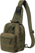 Tactical Sling Backpack Military Outdoor Sport Bag - EDC Molle Sling Shoulder Bag for Daily Carry &amp Outdoor Use (Green-B)