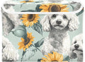 Collapsible Storage Bins with Lids Decorative Fabric Storage Cubes Closet Organizer and Storage Basket Boxes Containers for Clothes Box Chest Nursery Folding Rectangle White Poodle Sunflower
