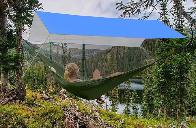Wind Tour Portable Multifunctional Tent Footprint Traveling Awning Backpacking Rain Fly Tent Waterproof Shelter Outdoor Camping Sun Shelter for Hiking Beach (118177 in)