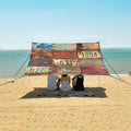 ALAZA Rusty License Plates Beach Tent Sun Shelter Portable Canopy Sunshade for Outdoor Camping Picnics Backyard Fun 10x9 ft