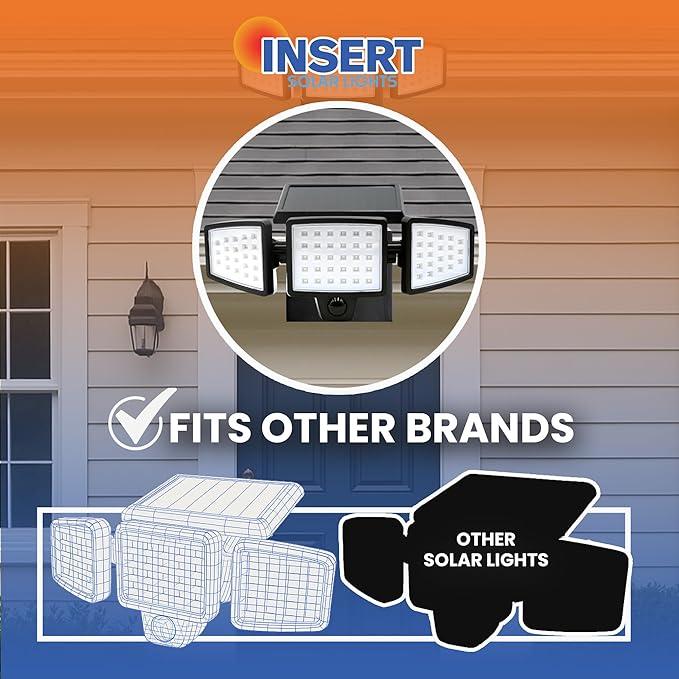 Insert Toolless 4 Pack Gutter Mount for Solar Lights – Easy No Drill Black Solarlights Gutter Mount – Weatherproof &amp Durable - Compatible with Tuffenough Solar Outdoor Lights 2500 LM