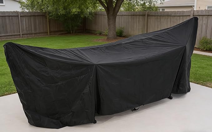 Lazy Daze Hammocks 420D Oxford Waterproof Hammock and Stand Cover All-Weather Outdoor Protector with Securing Buckles Straps &amp Elastic Rope UV and Dust Resistant Fits 13-15FT Stands Black