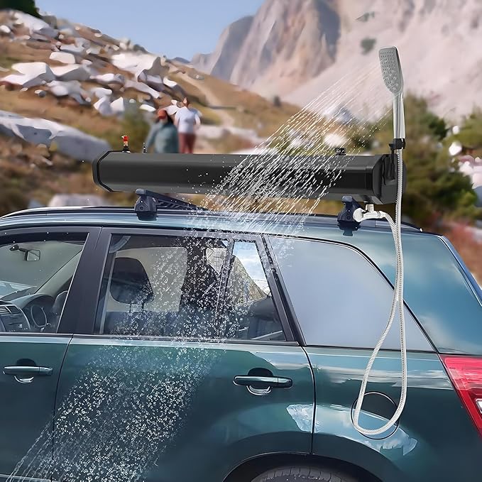 Roof Rack Mount Road Shower Pressurized Water TankRoof Rack Shower for Camping Pressurized Water Tankfor Camping Off-Road Beach Travel 30L/7.93Gal