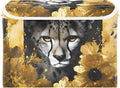 AIXIWAWA Lidded Storage Cube (Cheetah Gold Flower) Fabric Foldable Closet Bins with Flip Lid and Handles Organizer Basket Container 16.5 x 12.6 x 11.8 IN