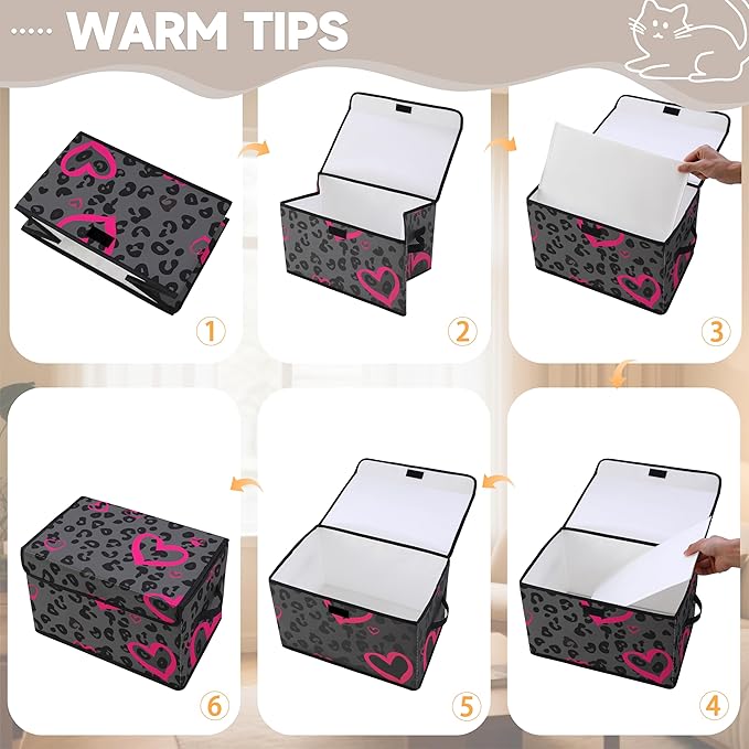 Stackable Storage Bins with LidsCloset Organizers Fabric Box for Home and OfficeBlanket Clothes OrganizersUnder Bed Storage Containers 3 Pack.