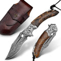Handmade Japanese VG10 Damascus Steel Folding Knife Wild survival pocket knife Maple Liner Lock Handle EDC Pocket Knives for Men Outdoors Camping Fishing