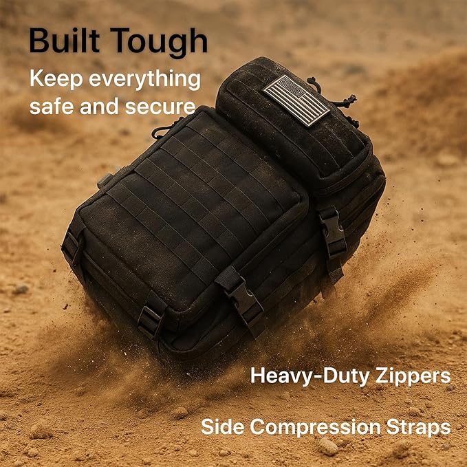 WESTEND 30L Tactical Backpack for Men – Military Assault Pack with MOLLE System Heavy Duty Bug Out Bag for Outdoor Activity