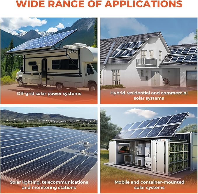 60A MPPT Solar Charge Controller with LCD Display 12V/24V/36V/48V Maximum 150V Input Charge Controllers for Solar Panels Gel AGM FLD and Lithium Battery2-Pack