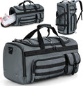 Gonex 45L Duffel Bag for Men 3 in 1 Convertible Carry Gym Duffle with Shoe Compartment Tactical Gear Loops Water-Repellent Lining Workout &amp Travel Bag (Gray)
