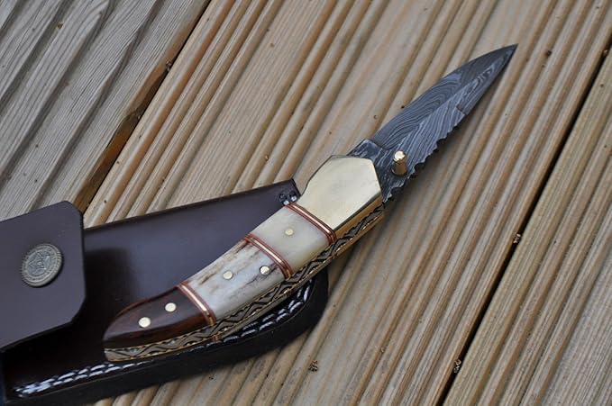 Perkin - Handmade Damascus Pocket Knife - Beautiful Folding Knife