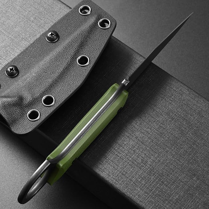 Ccanku C1140 Fixed Blade KnifeD2 Blade G10 Handle Claw Knife for Outdoor EDC Tool Survival Hiking Camping (Army Green)