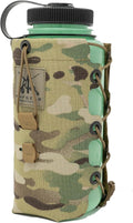 FHF Gear Water Bottle Holster – Expandable Lightweight MOLLE Bottle Carrier with Adjustable Height &amp Secure Bungee System