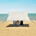 ALAZA Colorful Geometric Circle Beach Tent Sun Shelter UPF50+ Protection Beach Shade Canopy w/ 4 Sandbags for Outdoor Camping Fishing Backyard Fun Picnic 10x9 ft