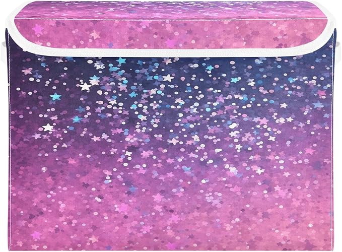 Diamonds Crystals Gradient Glitter Decoration Sequins Peach Purple Blue Cyan Storage Box with Lid Collapsible Book