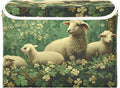 Storage Cube with Lid Green Leaves Sheep Print 16.5×12.6×11.8 IN Collapsible Large Capacity Foldable Storage Basket Bin Organizer