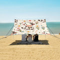ALAZA Cute Cow Daisy Flower Beach Tent Sun Shelter UPF50+ Protection Beach Shade Canopy w/ 4 Sandbags for Outdoor Camping Fishing Backyard Fun Picnic 10x9 ft