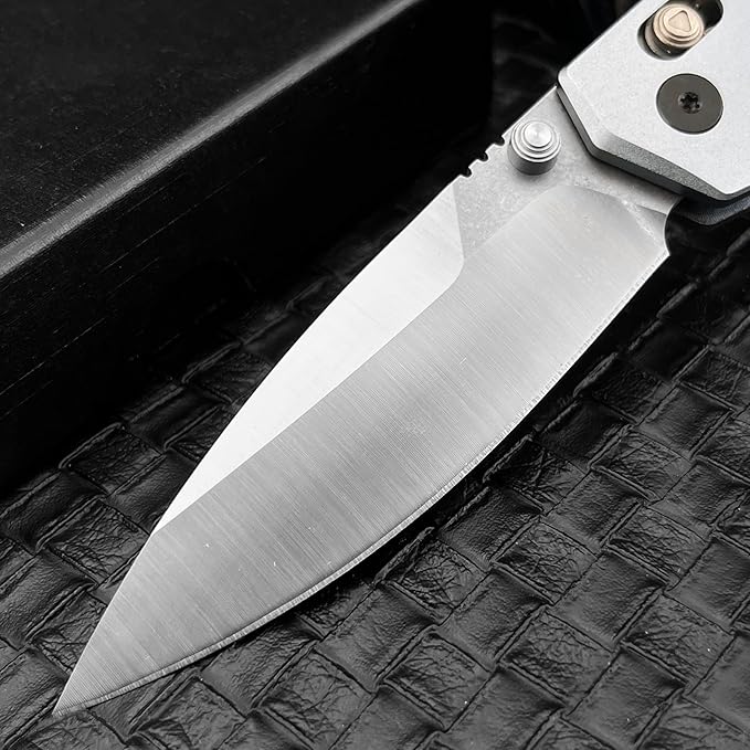 7.9-inch Pocket Folding Knife D2 Steel Blade with Thumb Stud Manual Open Mechanism Aluminium Alloy Handle with Pocket Clip Outdoor Camping and Fishing Knife EDC Adventure Tool