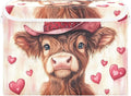 AIXIWAWA Lidded Storage Cube (Valentine Cow) Fabric Foldable Closet Bins with Flip Lid and Handles Organizer Basket Container 16.5 x 12.6 x 11.8 IN