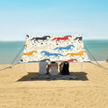 ALAZA Horses Pattern and Polka Dots Beach Tent Sun Shelter Portable Canopy Sunshade for Outdoor Camping Picnics Backyard Fun 10x9 ft