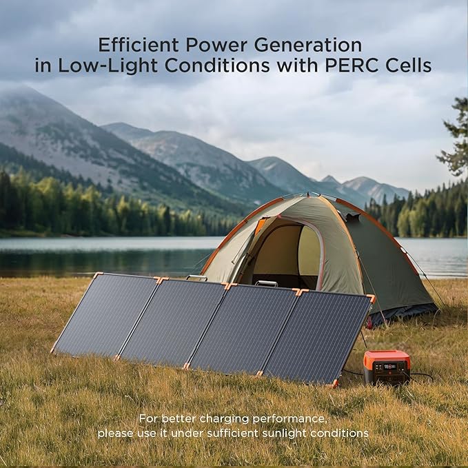 ZOUPW 200W Portable Solar Panel (Tempered Glass)Heavy-Duty Foldable Mono Solar Charger for Jackery Explorer 1000 v2/EcoFlow Delta 2/BluettiIP67 Waterproof Off-Grid Power for RV Camping Power Backup