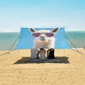 ALAZA Funny Llama Alpaca Beach Tent Sun Shelter UPF50+ Protection Beach Shade Canopy w/ 4 Sandbags for Outdoor Camping Fishing Backyard Fun Picnic 10x9 ft