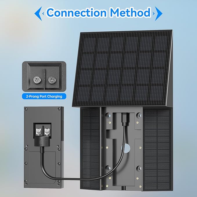 Solar Charger for Ring Battery Doorbells - Compatible with Video Doorbell 3/3 Plus/4 Battery Doorbell Plus/Pro 2 Prong Port-1 Pack