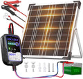 Voltset Solar Panel Kit 20W 12V with MPPT Controller Solar Battery Trickle Charger Maintainer Waterproof Solar Panel with Adjustable Mount Bracket for Boat RV Motorcycle Marine