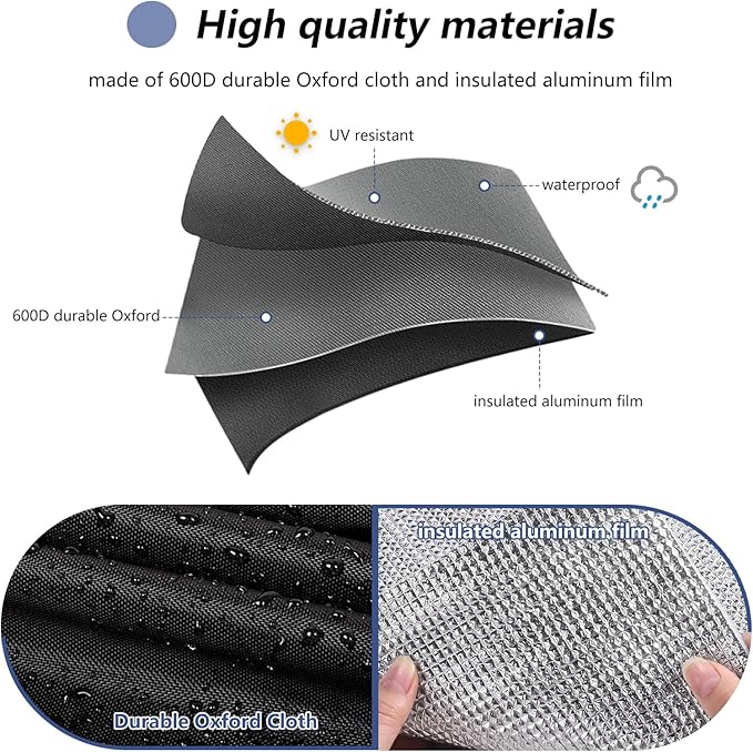 Generator Cover600D Outdoor Generator Covers for G007043 22KW Home Standby GeneratorWith Insulation Aluminum Foil Winter Generator Cover 50W X 26.5D X 28.5H(Black)