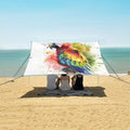 ALAZA Parrot Portrait Beach Tent Sun Shelter UPF50+ Protection Beach Shade Canopy w/ 4 Sandbags for Outdoor Camping Fishing Backyard Fun Picnic 10x9 ft