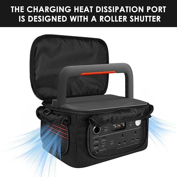 Portable Power Station Cover Compatible with Jackery Explorer 500 V2 - Waterproof Dustproof Outdoor Storage Bag with Multi-Pocket Design