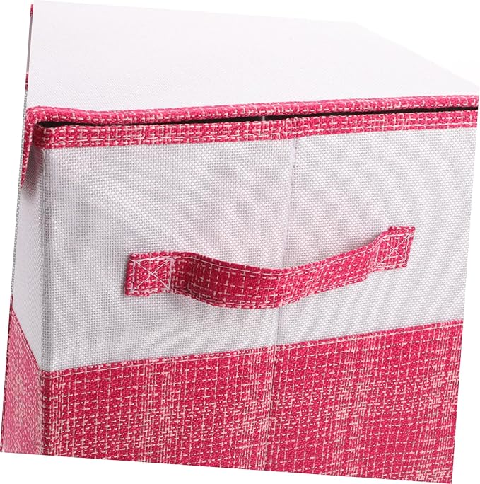 STOBAZA Capacity Clothes Storage Box Dustproof Foldable Organizer for Quilts Blankets and Toys Medium Fabric Home Organization White Pink