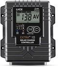 LNEX Solar Charge Controller Waterproof 10A Solar Panel Regulator with Temp SensorBacklit LCD 12V/24V PWM Solar Controller for LiFePO4AGM Gel Flooded and Lithium Battery