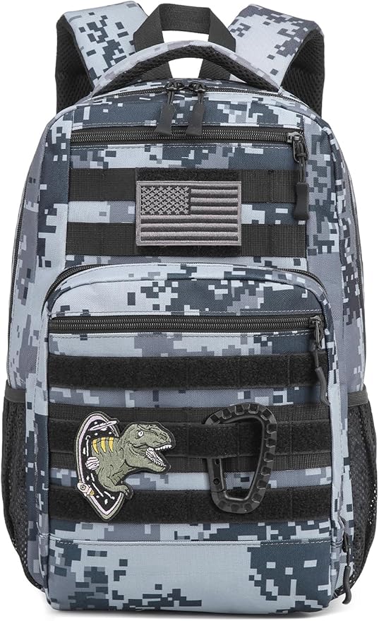Kids Tactical Backpack Army Molle Bookbag Military Boys Backpack for School Outdoor Camping Black Digital CM