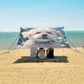 ALAZA Cute Dog with Snowflakes Beach Tent Sun Shelter Portable Canopy Sunshade for Outdoor Camping Picnics Backyard Fun 10x9 ft
