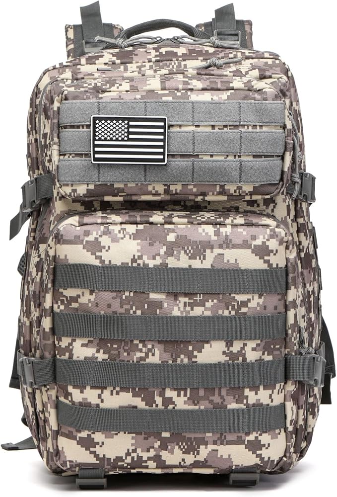 50L Sturdy Waterproof Fishing Hunting Bag Outdoor Military Tactical Sports Fitness Camping Hiking GYM Bag Backpacks (ACU)
