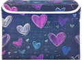 Storage Cube with Lid Doodle Of Hearts Print 16.5×12.6×11.8 IN 1 Pack Collapsible Large Capacity Foldable Storage Basket Bin Organizer