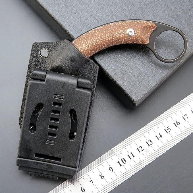 C16901 Fixed Blade Knives D2 Steel Micarta Handle Outdoor Survival Claw KnifeCamping EDC Tools Kydex Sheaths(Brown)