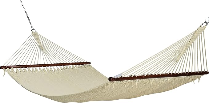 Jumbo Caribbean Hammock and Metal Tribeam Stand (Cream)