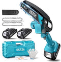 Seesii Mini Chainsaw 6-inch Mini Chainsaw Cordless Handheld Electric Power Chain Saw with 2 Batteries for Tree Trimming Wood Cutting Best Gifts for Father Dad Husband Men