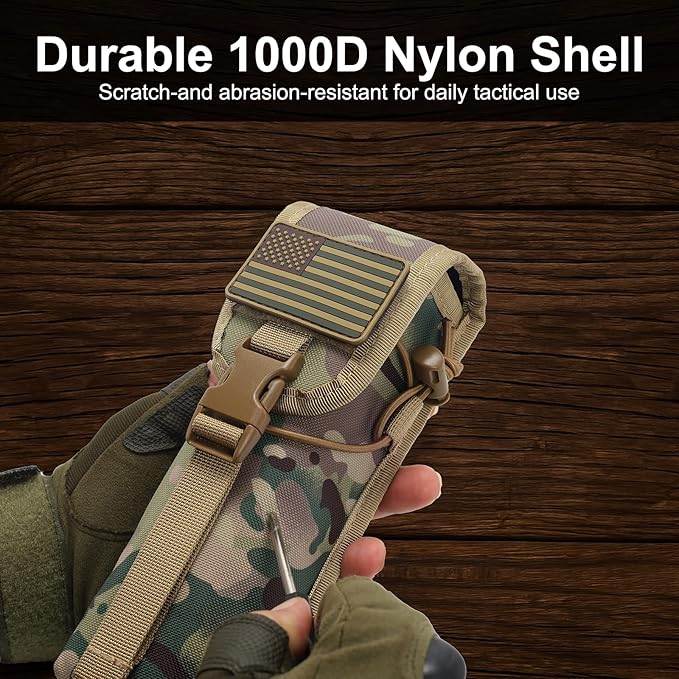 Molle Suppressor PouchStorable Suppressor/Flashlight/BatonContains Flag Patchfor Vest/Belt/Backpack/Molle Pouch/Plate Carrier and Other Tactical Gear