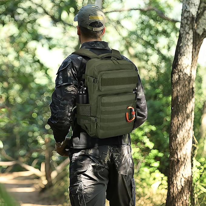 HUNTVP Tactical Backpack for Men 30L Military Backpack MOLLE Assault Pack Army Daypack Hunting Rucksack for Hiking Travel Work with Bottle HolderArmy Green