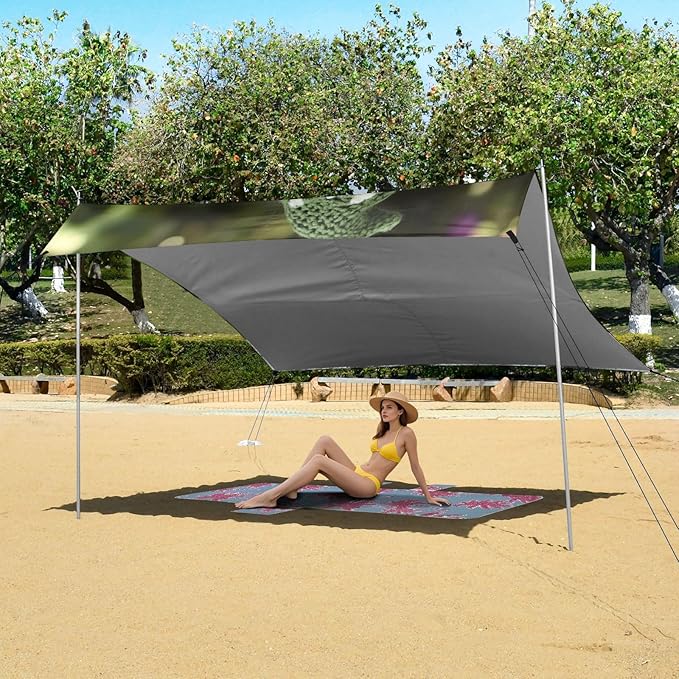 ALAZA Patrick's Day Gnome with Clover Beach Tent Sun Shelter Portable Canopy Sunshade for Outdoor Camping Picnics Backyard Fun 10x9 ft