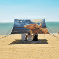 ALAZA Highland Cattle Starry Sky Beach Tent Sun Shelter Portable Canopy Sunshade for Outdoor Camping Picnics Backyard Fun 10x9 ft